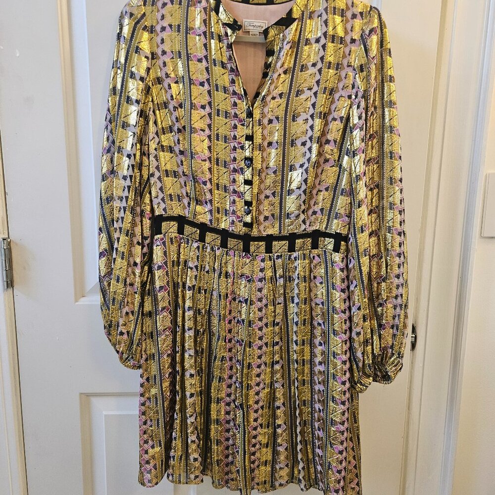 Temperley london mini gold dress